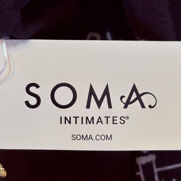 Soma Embraceable Holiday Countdown Black Nightgown size M NWT - Picture 7 of 13